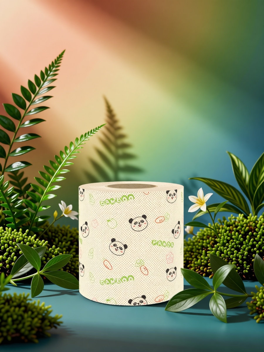 Home Office Bathroom - Gulungan Kertas Toilet Bambu dengan Motif
