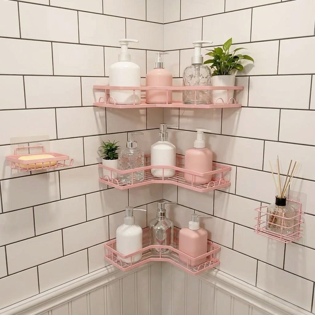 Home Essentials Bathroom Organizer - 5Pcs Set Rak Penyimpanan Kamar Mandi
