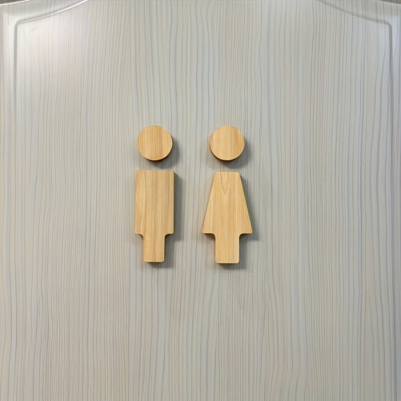 Home Office Bathroom - 2 Buah Tanda Kamar Mandi Kayu