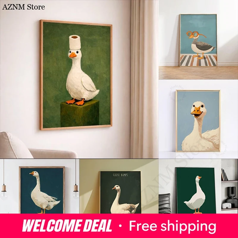 Home Decor Bathroom Ideas - Poster Bebek Angsa, Seni Dinding Kamar