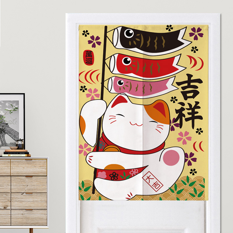Home Bathroom Partition - Tirai Pintu Maneki Neko Gaya Jepang,