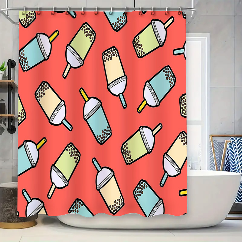 Home Decor Bathroom Ideas - Tirai Mandi Bubble Tea Unik Dekorasi