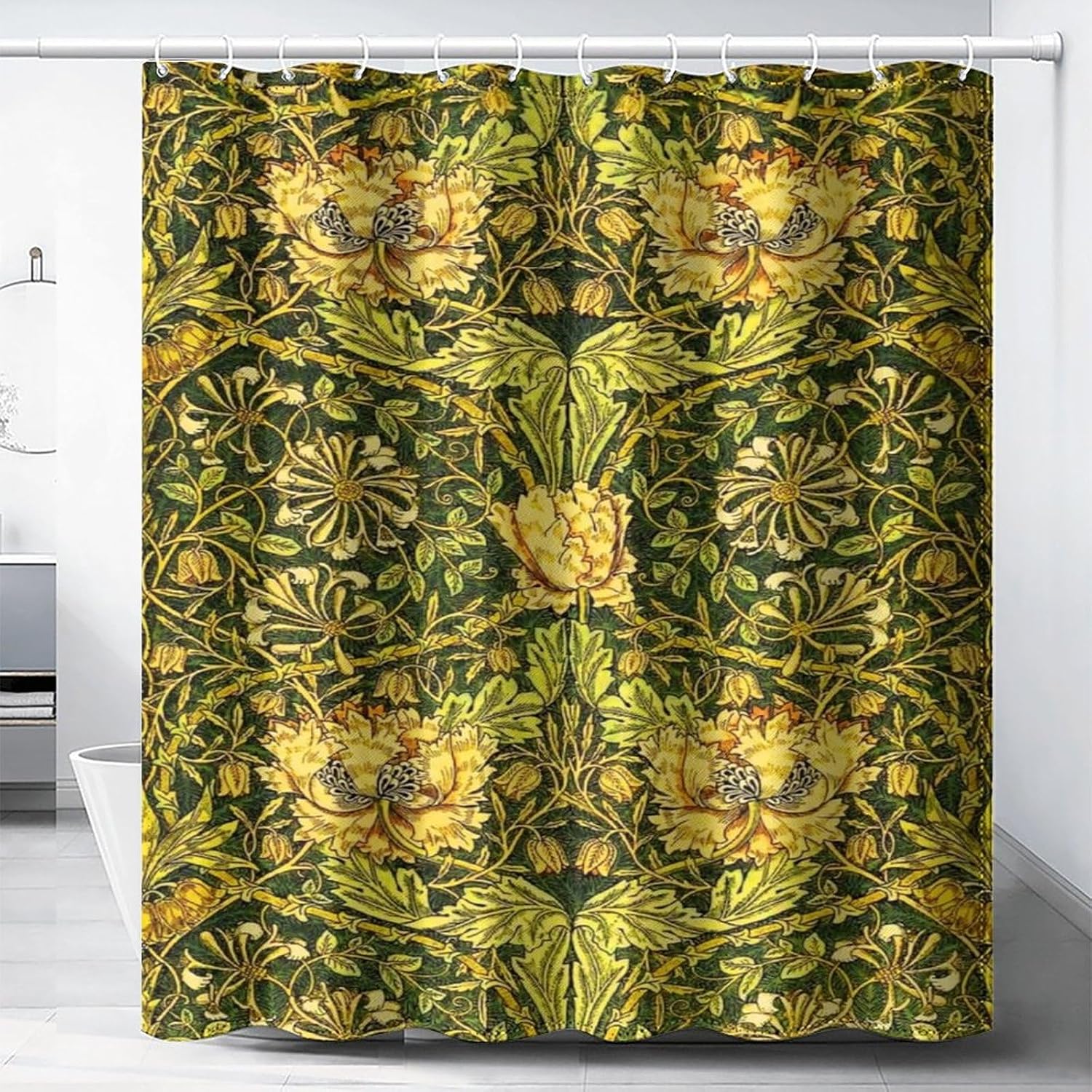 Home Decor Bathroom Ideas - Tirai Mandi Botani Tahan Air Motif