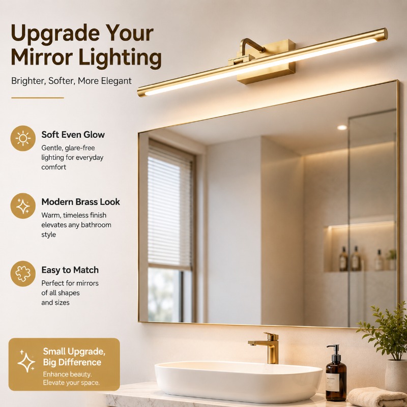 Home Bathroom Vanity - Lampu Cermin LED Vintage 40cm 55cm