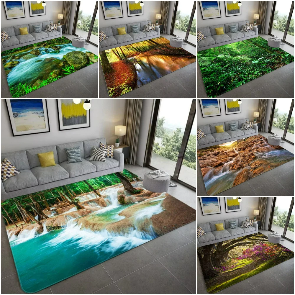 Home Decor Bathroom Ideas - Karpet Pemandangan 3D Terinspirasi Alam Karpet