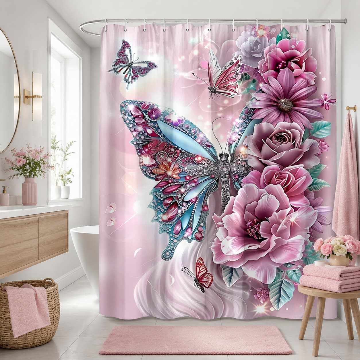 Home Bathroom Partition - Tirai Kamar Mandi 2D Datar, Tirai