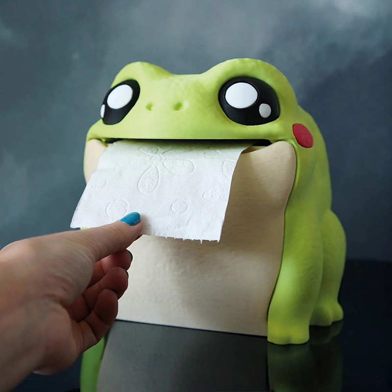 Home Bathroom Towel Dispenser - Kotak Tisu Katak Lucu Tempat Handuk
