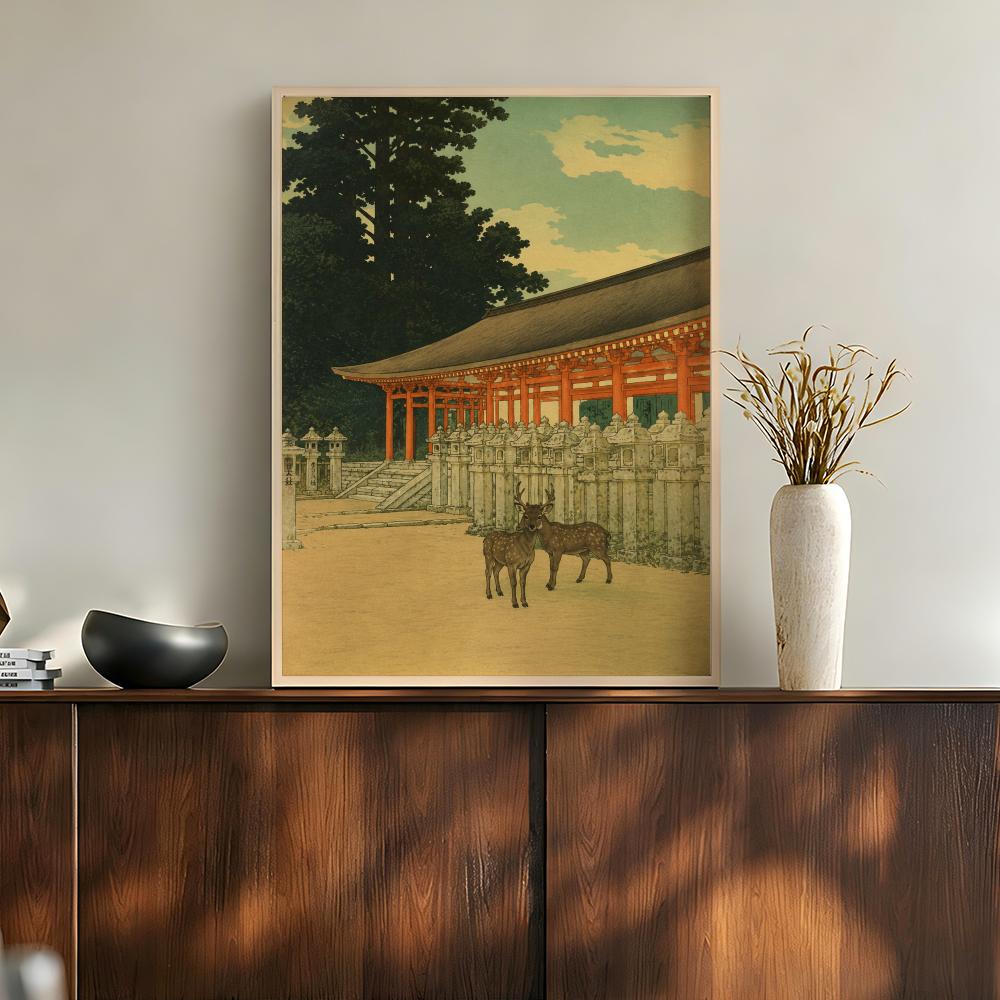 Home Bathroom Scene - Poster Pemandangan Kuil dan Pagoda Jepang