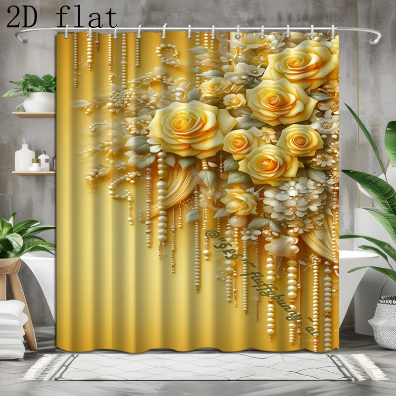 Home Bathroom Partition - 1 buah Tirai Kamar Mandi Bermotif