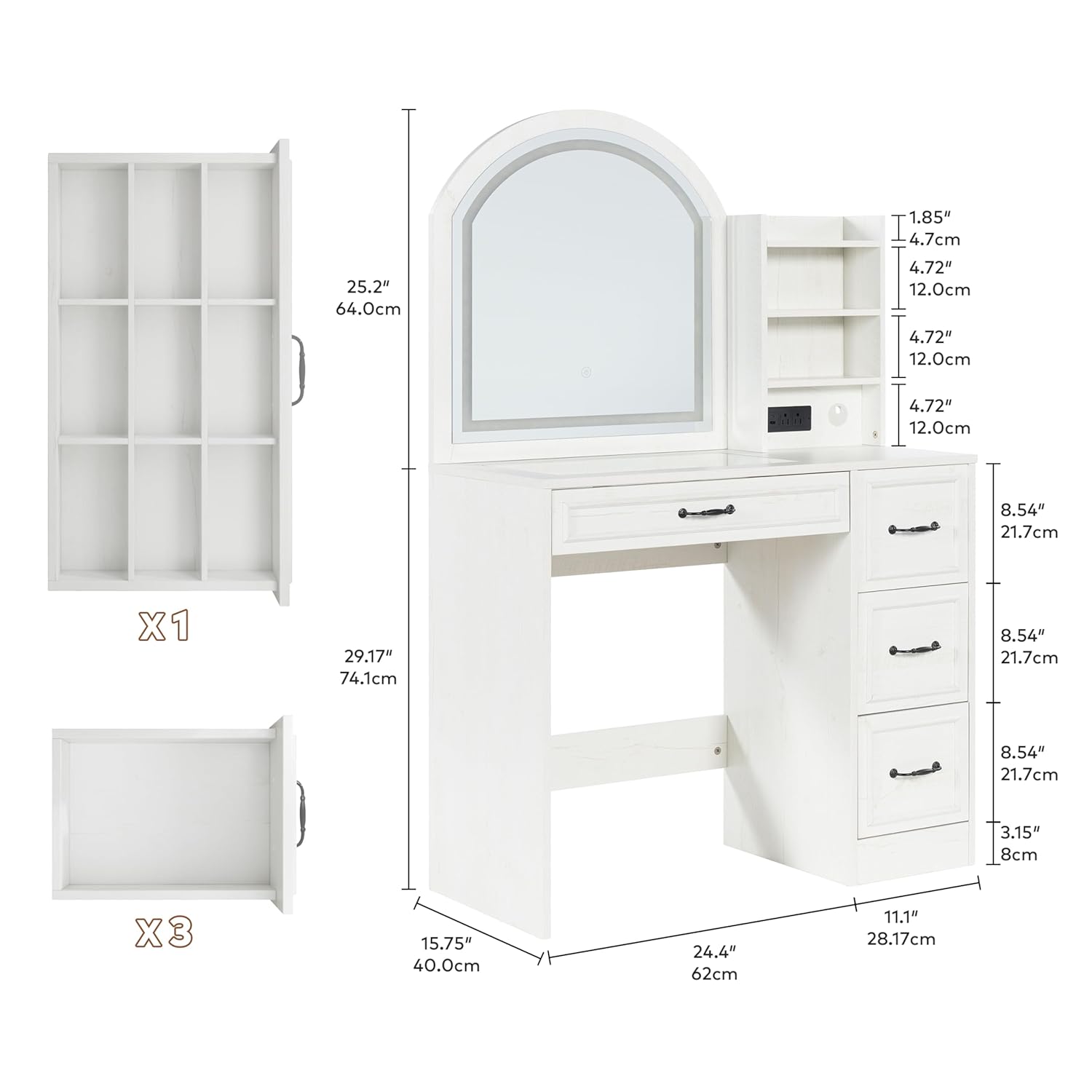 Meja Rias Modern dengan Cermin - Home Outlet Bathroom Mirrors ulasan dan harga