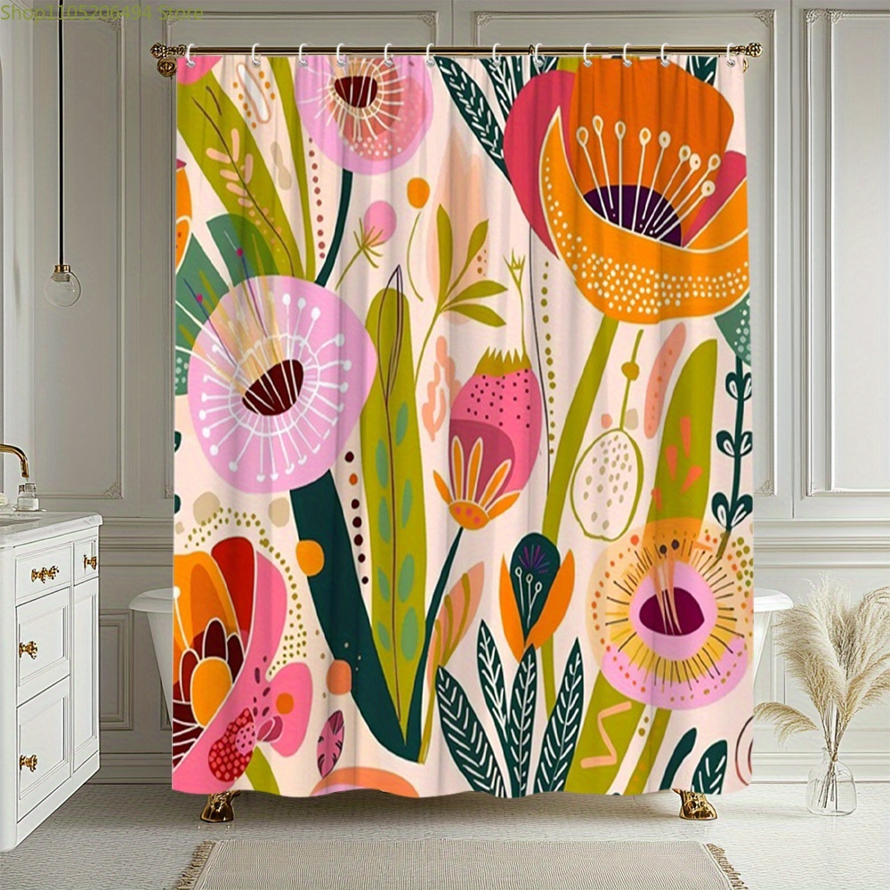Tirai Mandi Bermotif Bunga Cer - Home Decor Bathroom Ideas ulasan dan harga