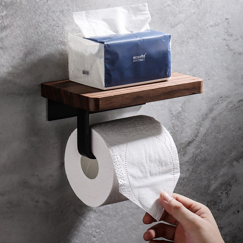 Tempat Tisu Kayu Solid Tanpa B - Home Bathroom Towel Dispenser ulasan dan harga