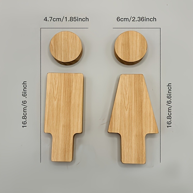 2 Buah Tanda Kamar Mandi Kayu  - Home Office Bathroom ulasan dan harga