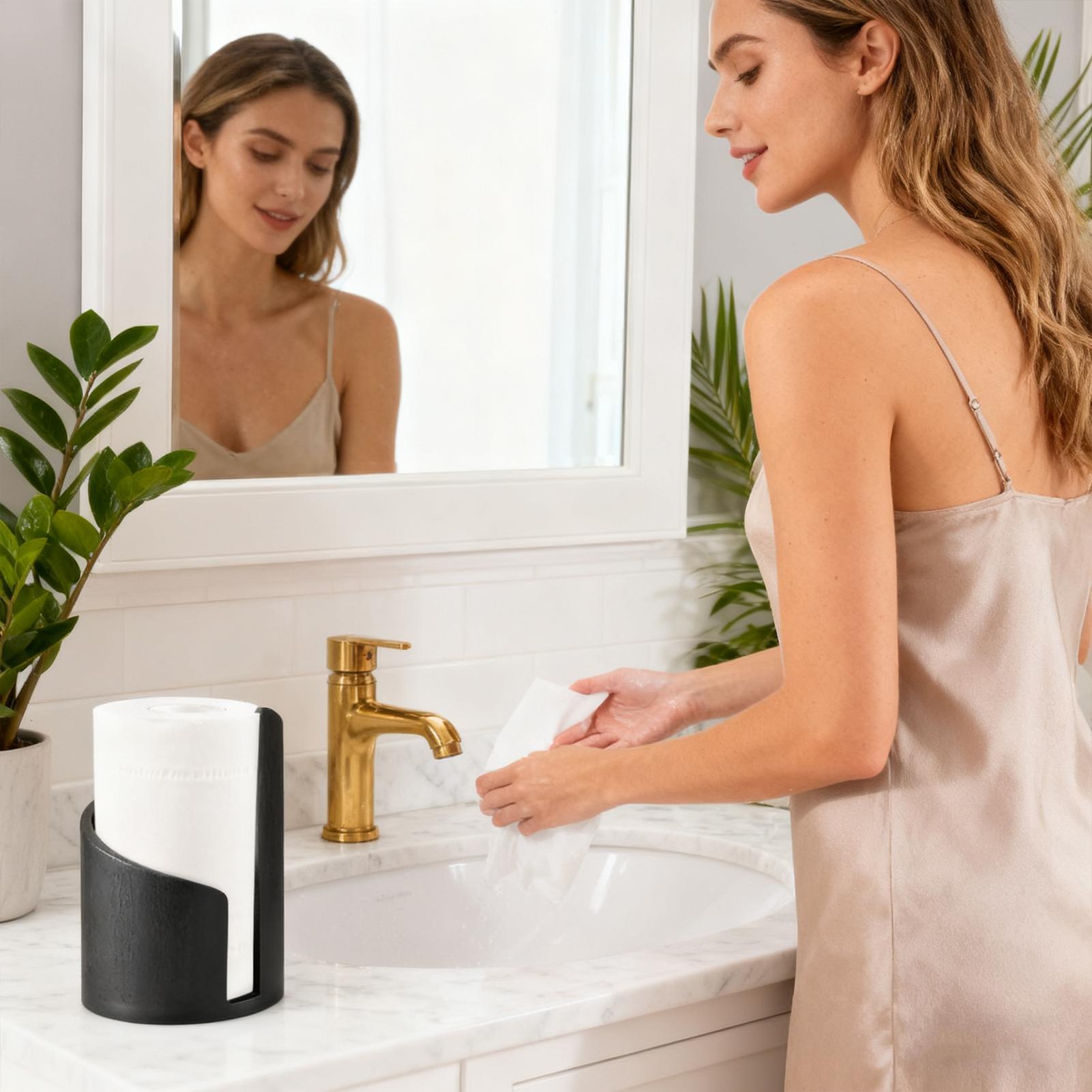 Tempat Tisu Kayu Gaya Farmhous - Home Bathroom Towel Dispenser ulasan dan harga