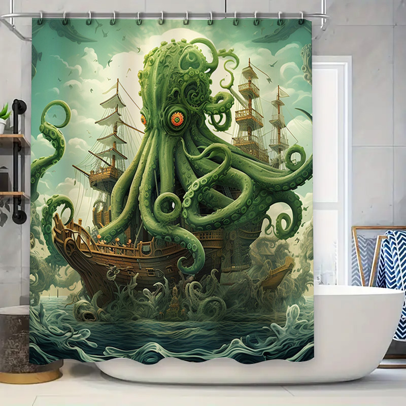 Tirai Mandi Kapal Gurita Dekor - Home Decor Bathroom Ideas ulasan dan harga