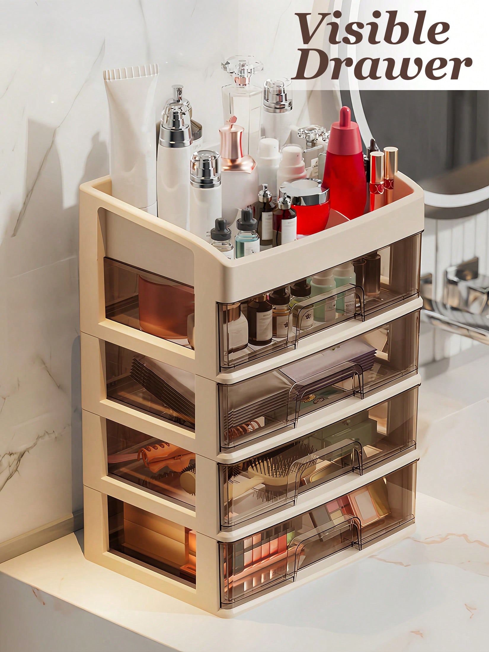 Penyimpanan Rias, Laci Penyimp - Home Essentials Bathroom Organizer ulasan dan harga