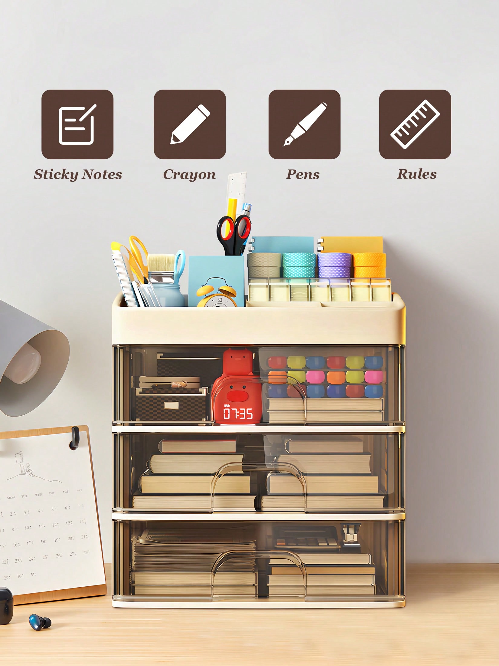 Penyimpanan Rias, Laci Penyimp - Home Essentials Bathroom Organizer ulasan dan harga