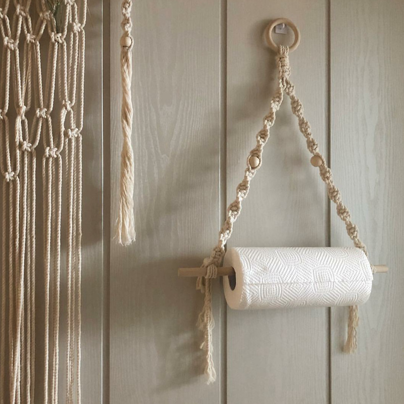 Macrame tempat handuk kertas g - Home Bathroom Gadgets ulasan dan harga