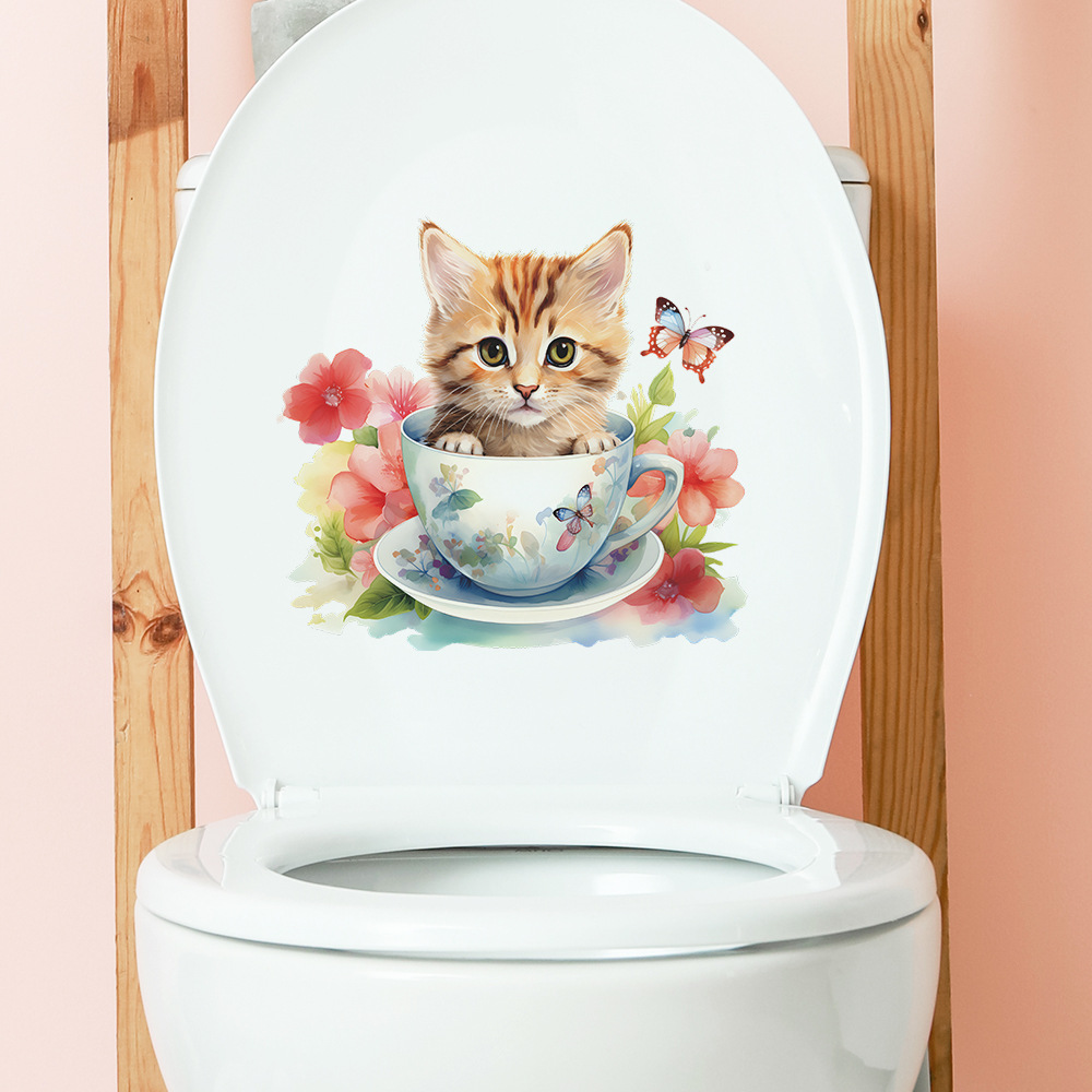 Stiker dinding motif bunga kuc - Home Bathroom Tiles ulasan dan harga