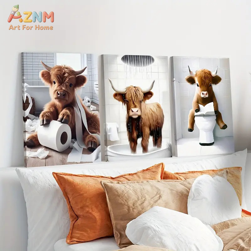 AZNM Lukisan Kanvas Dinding Ka - Home Bathroom Scene ulasan dan harga